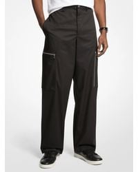 Michael Kors - Michael Kors Wide-Leg Woven Zip Cargo Pant - Lyst