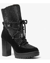 Michael Kors - Culver Embellished Lace-up Boot - Lyst