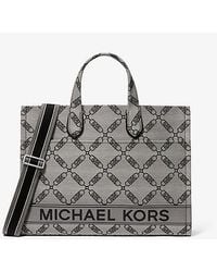 MICHAEL Michael Kors - Mk Gigi Large Empire Logo Jacquard Large Tote Bag - Lyst