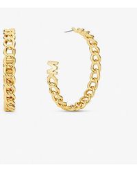 Michael Kors - Mk Precious Metal-Plated Brass Curb Link Hoop Earrings - Lyst
