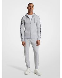 Michael Kors - Logo Tape Cotton Blend Zip-Up Hoodie - Lyst