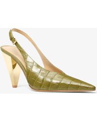 MICHAEL Michael Kors - Mk Electra Crocodile Embossed Leather Slingback Pump - Lyst