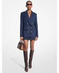 Michael Kors - Mk Blazer En Sergé De Laine Mélangée Extensible - Lyst