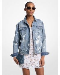 MICHAEL Michael Kors - Mk Hand-Splattered Denim Trucker Jacket - Lyst