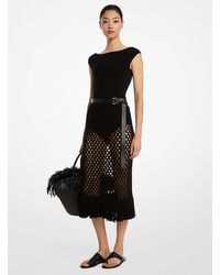 Michael Kors - Mk Jupe Crochetée À La Main En Cachemire Avec Franges - Lyst