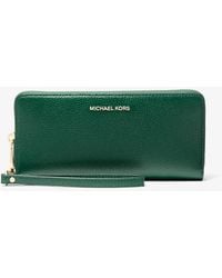 MICHAEL Michael Kors - Mk Jet Set Travel Large Pebbled Leather Continental Wallet - Lyst