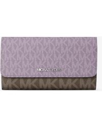 Michael Kors - Jet Set Travel Signature Logo Tri-Fold Wallet - Lyst