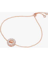 Michael Kors - Mk Fulton Precious Metal-Plated Pavé Logo Slider Bracelet - Lyst