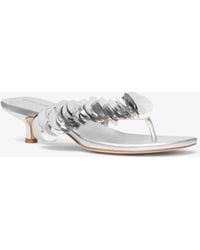 Michael Kors - Mk Loretta Sequin Embellished Metallic Sandal - Lyst