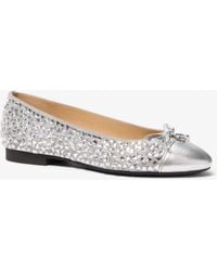 MICHAEL Michael Kors - Michael Kors Piper Flex Embellished Metallic Ballet Flat - Lyst