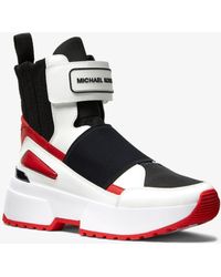 michael kors white and red sneakers