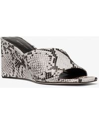 MICHAEL Michael Kors - Mk Sandale Merriam En Cuir Effet Serpent En Relief À Semelle Compensée - Lyst