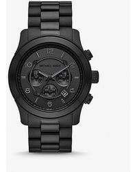 Michael Kors - Runway Chronograph Black Stainless Steel Watch - Lyst