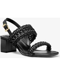 MICHAEL Michael Kors - Audrina Woven Block Heel Sandal - Lyst