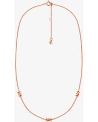 Michael Kors - Mk Precious Metal-Plated Sterling Logo Necklace - Lyst