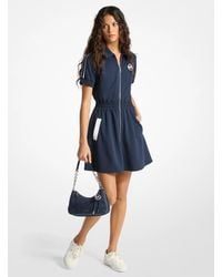 MICHAEL Michael Kors - Mk Piqué Zip-Up Mini Dress - Lyst