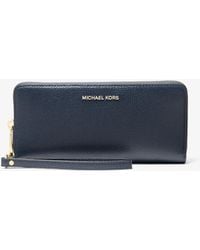 MICHAEL Michael Kors - Pebbled Leather Continental Travel Wallet Phone Pocket - Lyst