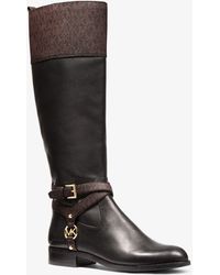 Michael Kors Preston Studded Leather Boot in Chestnut (Brown) | Lyst