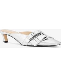 MICHAEL Michael Kors - Mk Darrington Crackled Metallic Leather Mule - Lyst