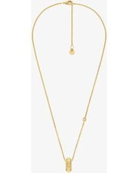 Michael Kors - Pavé-Tone Brass Ring Necklace - Lyst