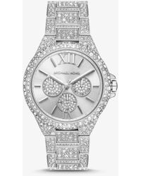 Michael Kors - Oversized Camille Pavé Silver-tone Watch - Lyst