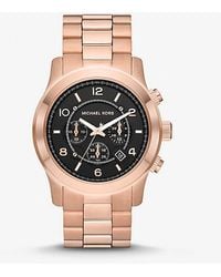 Michael Kors - Mk9123 - Runway Chronograph Rose Gold-tone Stainless Steel Watch - Lyst