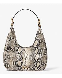 MICHAEL Michael Kors - Nolita Small Snake Embossed Leather Hobo Shoulder Bag - Lyst