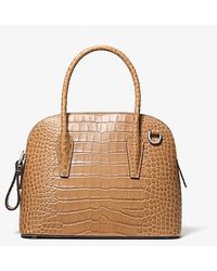 Michael Kors - Kaitlin Medium Crocodile Embossed Leather Dome Satchel - Lyst