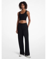 MICHAEL Michael Kors - Mk Pleated Crepe Track Trousers - Lyst