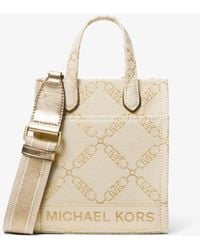 Michael Kors - Très petit sac à bandoulière métallisé Gigi en jacquard avec logo Empire - Lyst
