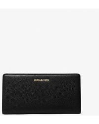 Michael Kors - Mk Bryant Large Pebbled Leather Snap-Front Wallet - Lyst
