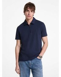 Michael Kors - Mk Cotton Blend Piqué Zip-Up Polo Shirt - Lyst