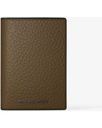 Michael Kors - Mk Hudson Pebbled Leather Folio Card Case - Lyst