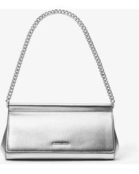 MICHAEL Michael Kors - Mk Carmine Medium Metallic Pebbled Leather Pochette - Lyst