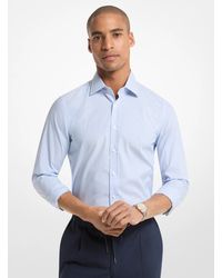 Michael Kors - Mk Striped Stretch Cotton Slim-Fit Shirt - Lyst