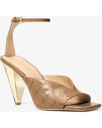 MICHAEL Michael Kors - Mk Electra Crocodile Embossed Leather Sandal - Lyst