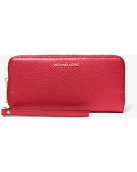 michael michael kors leather continental wristlet
