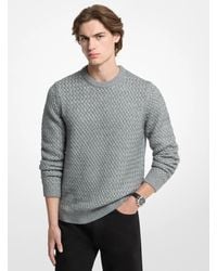 Michael Kors - Mk Crosshatch Cotton Blend Jumper - Lyst