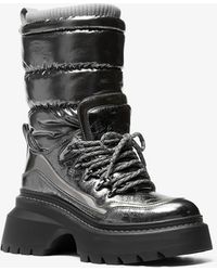 MICHAEL Michael Kors - Mk Botte Shiloh Métallisée En Mélange De Matières - Lyst