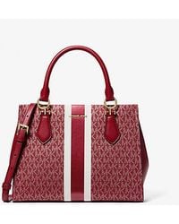 Michael Kors - Marilyn Medium Signature Logo Stripe Satchel - Lyst