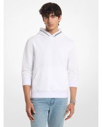 Michael Kors - Mk Logo Trim Cotton Blend Hoodie - Lyst