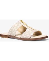 MICHAEL Michael Kors - Mk Berkley Signature Logo Slide Sandal - Lyst