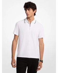 Michael Kors - Mk Logo Jacquard Zip-Up Polo Shirt - Lyst