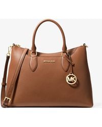 Michael Kors Outlet - Mk Austen Medium Leather Satchel - Lyst