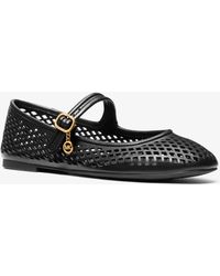 MICHAEL Michael Kors - Mk Nellie Flex Laser-Cut Leather Flat - Lyst