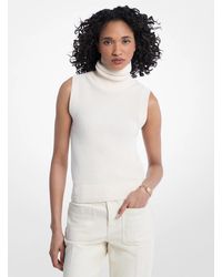 Michael Kors - Mk Sleeveless Wool Blend Polo Neck Top - Lyst