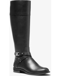 april leather and knit boot