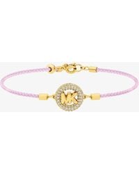 Michael Kors - Pavé-Tone Logo Corded Bracelet - Lyst