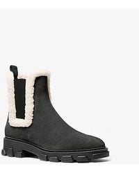 Michael Kors Winnie Faux Shearling Boot in Black | Lyst