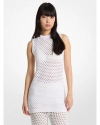 MICHAEL Michael Kors - Mk Open Knit Stretch Cotton Tank Dress - Lyst